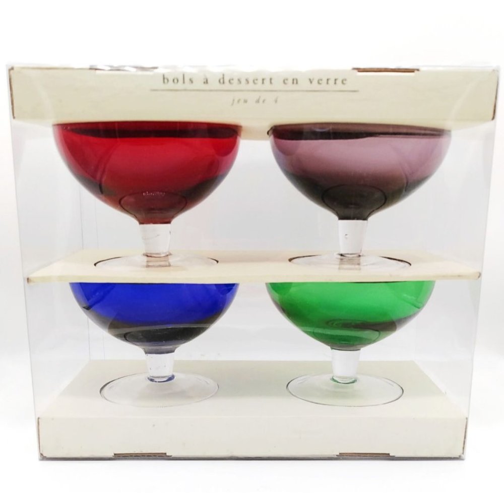 Pier 1 imports Colored Glass Dessert Bowls, Set of 4